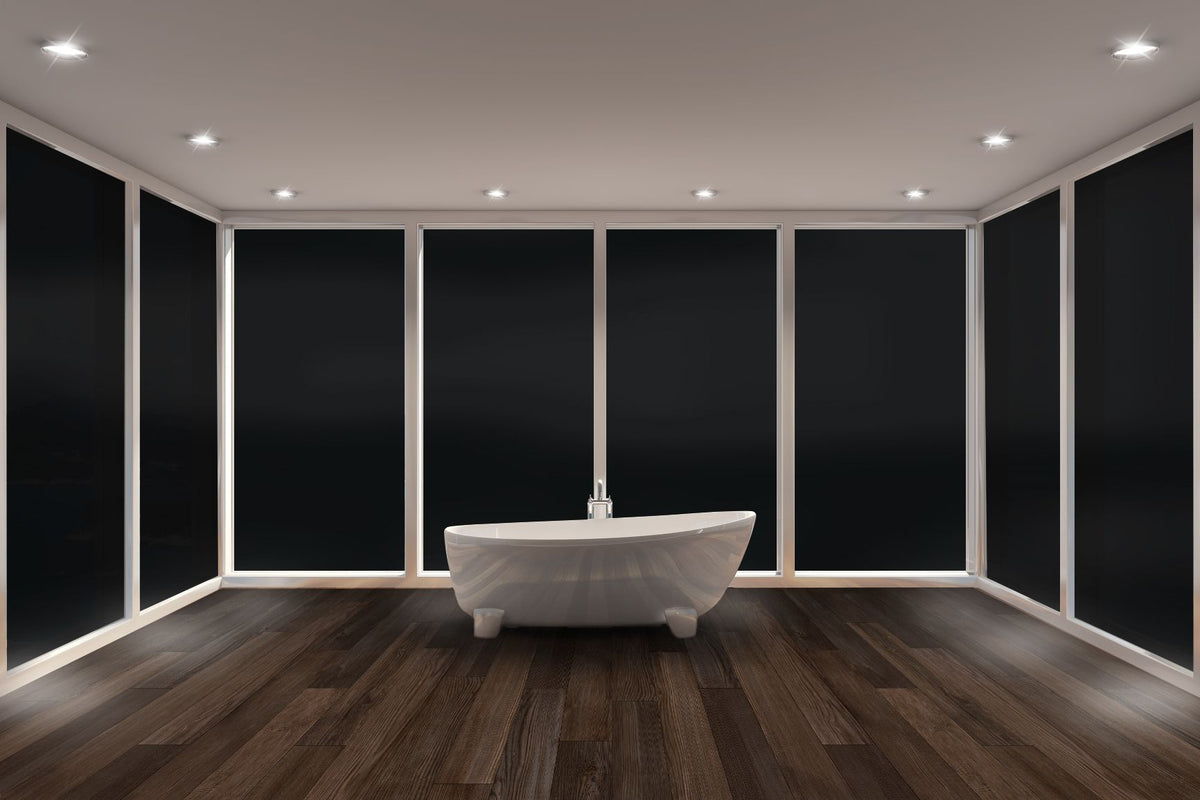 BLACK OPAQUE privacy window film Dubai for office glass partitions and windows