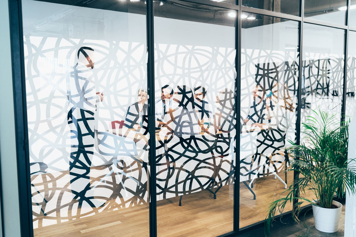 Brain decorative window film installed on architectural glass in Dubai and Abu Dhabi