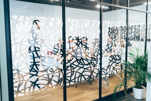 Brain decorative window film installed on architectural glass in Dubai and Abu Dhabi