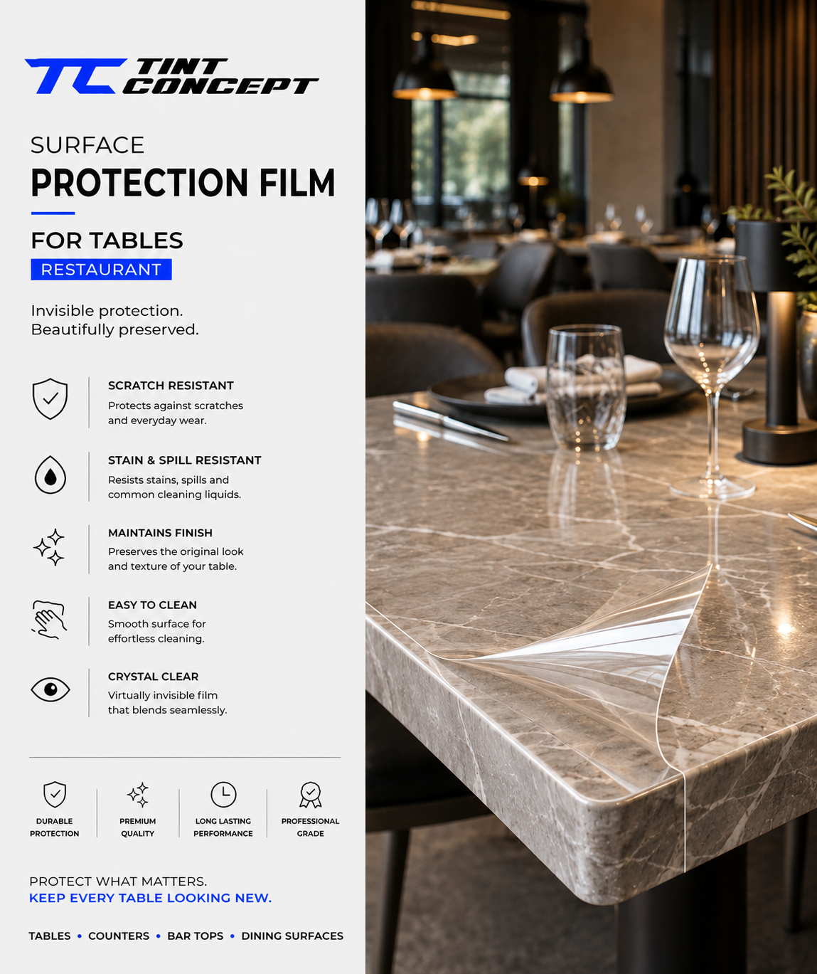 Dining Table Protection Film Dubai
