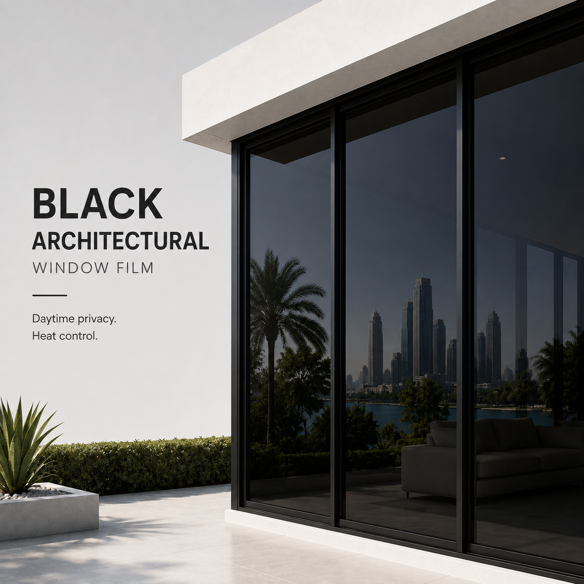 فيلم نوافذ معماري أسود في دبي