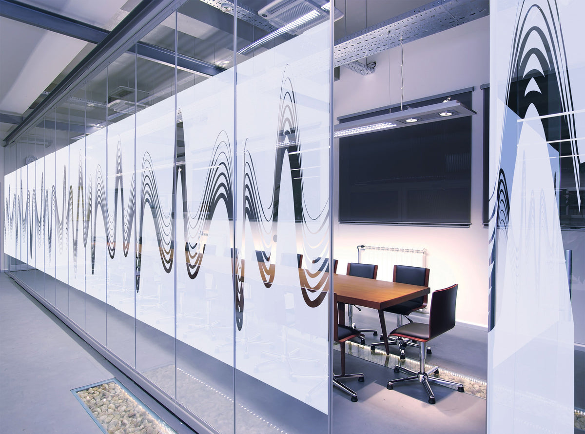 Elektro decorative window film installed on architectural glass in Dubai and Abu Dhabi