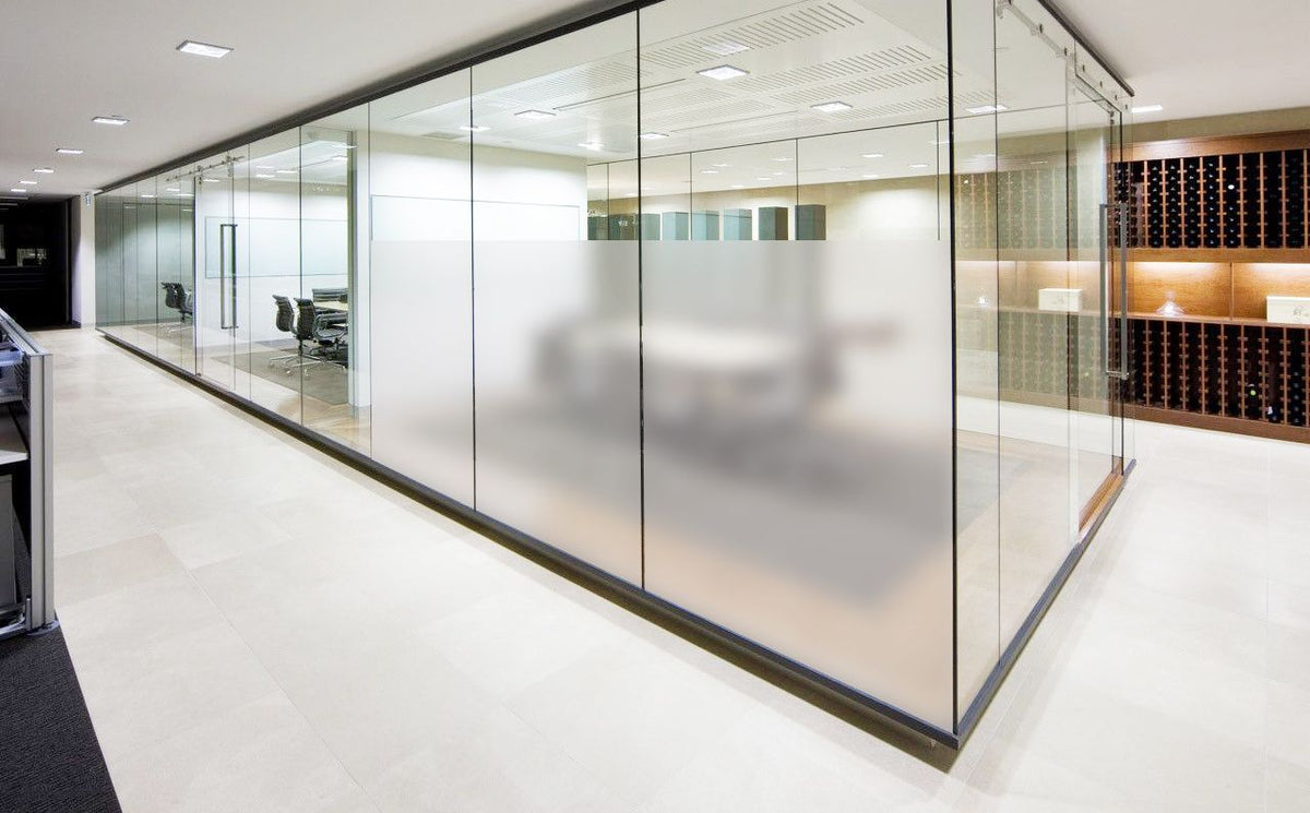 MAT SILVER PVC privacy window film Dubai for office glass partitions and windows